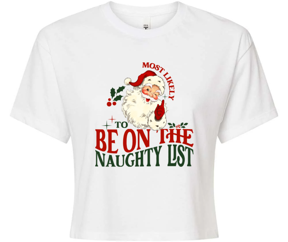 “Naughty List” Crop Tee