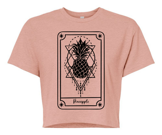 “Pineapple Tarot Card” Crop Tee (sexyswingerchic design)